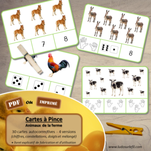 Cartes Pince D Nombrement Animaux De La Ferme Ludo Sur Le Fil