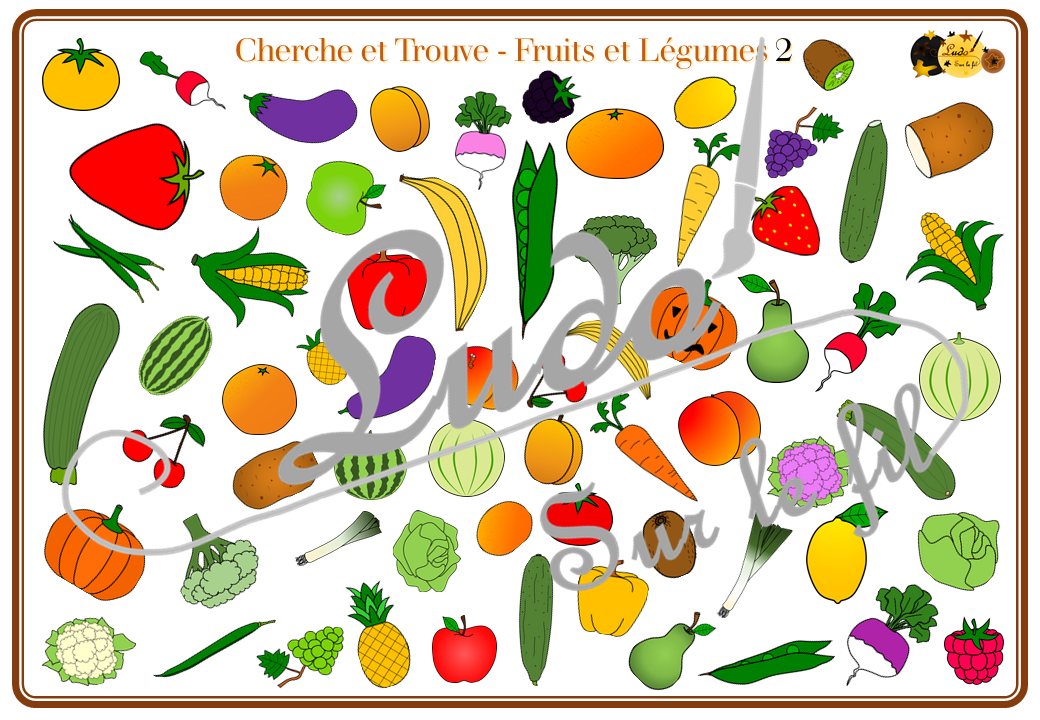 Cherche et Trouve - Fruits & Légumes - Ludo Sur Le Fil