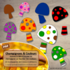 Champignons et couleurs : jeu association de couleurs - pied et chapeau - 64 champignons - 4 niveaux progressifs - vocabulaire - jeu atelier autonome maternelle - a imprimer à télécharger - lslf