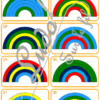 Reproduis l'arc-en-ciel : jeu de logique et de reproduction de modèle - météo et ciel - 36 pièces et 56 défis difficulté progressive - à télécharger et à imprimer - atelier maternelle et élémentaire - travail couleurs et taille- lslf
