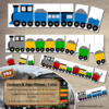 Jeu d'association de couleurs et jeu d'algorithmes sur le thème des trains - Locomotives et wagons - 72 défis de difficultés progressives - algorithmes à compléter - Atelier maternelle et cycle 2 (cp) - Véhicules terrestres - IEF - à télécharger et imprimer - lslf