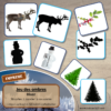 Jeu des ombres - Hiver - animaux du froid, fruits et légumes, nature, vêtements, évènements, noël, objets - cartes à associer aux ombres - PDF à télécharger et à imprimer ou jeu imprimé - atelier autocorrectif maternelle - lslf