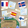 Jeu d'association - Drapeaux, carte, noms des pays d'Europe - Union Européenne, Espace Schengen et Royaume-Uni - Géographie et pays - 32 cartes Drapeaux Europe à associer à 32 cartes et 32 étiquettes Noms - atelier autocorrectif maternelle ou élémentaire - Cycle 1, 2 ou 3 - Cartes avec noms des pays ou sans - discrimination visuelle, observation, lecture de mots, connaissance des drapeaux et pays - à télécharger et à imprimer ou jeu imprimé- lslf