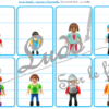 Jeu de bataille - Figurines Playmobil - Comparaison de taille et de chiffres et nombres - 4 niveaux - avec ou sans chiffre - de 1 à 6 - de 1 à 10 - de 5 à 50 de 5 en 5 - de 10 à 100 de 10 en 10 - Progressif - Classement par ordre croissant - Rangement - Tri taille - Reconnaissance Chiffres - à télécharger et à imprimer ou jeu imprimé - Atelier maternelle et Cycle 2 - Vocabulaire vêtements et corps humain - lslf