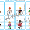 Jeu de bataille - Figurines Playmobil - Comparaison de taille et de chiffres et nombres - 4 niveaux - avec ou sans chiffre - de 1 à 6 - de 1 à 10 - de 5 à 50 de 5 en 5 - de 10 à 100 de 10 en 10 - Progressif - Classement par ordre croissant - Rangement - Tri taille - Reconnaissance Chiffres - à télécharger et à imprimer ou jeu imprimé - Atelier maternelle et Cycle 2 - Vocabulaire vêtements et corps humain - lslf