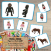 Recto-verso - Figurines Playmobil - Animaux et Bonhommes - 34 cartes recto-verso - type Vice-Versa - jeu progressif - mémoire, observation, rapidité - à télécharger et à imprimer ou jeu imprimé - Atelier Maternelle ou cycle 2 - lslf