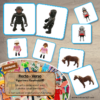 Recto-verso - Figurines Playmobil - Animaux et Bonhommes - 34 cartes recto-verso - type Vice-Versa - jeu progressif - mémoire, observation, rapidité - à télécharger et à imprimer ou jeu imprimé - Atelier Maternelle ou cycle 2 - lslf