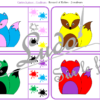 Jeu de cartes à pince sur les couleurs et les animaux de la forêt - 78 cartes réparties en 6 niveaux de difficulté - progressif - 1, 2, 3 couleurs - Animal et couleur ou deux animaux différents - Autocorrection au dos - Atelier préscolaire et maternelle autonome - Document PDF à télécharger et imprimer ou jeu imprimé - Motricité fine et pince Pouce-Index avec pinces à linge - ludique - lslf