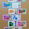Jeu de cartes à pince sur les couleurs et les animaux de la forêt - 78 cartes réparties en 6 niveaux de difficulté - progressif - 1, 2, 3 couleurs - Animal et couleur ou deux animaux différents - Autocorrection au dos - Atelier préscolaire et maternelle autonome - Document PDF à télécharger et imprimer ou jeu imprimé - Motricité fine et pince Pouce-Index avec pinces à linge - ludique - lslf