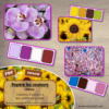 Jeu repère les couleurs - Fleurs - photos / cartes à associer aux palettes de 4 couleurs - PDF à télécharger et à imprimer ou jeu imprimé - atelier autocorrectif maternelle ou cycle 2 - observation, déduction, logique, discrimination visuelle, vocabulaire et lexique - printemps et nature - lslf