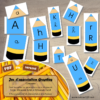 Jeu d'association différentes graphies des lettres - Crayons - pour la rentrée scolaire ou thème sur l'école - Ecritures majuscule et minuscule script et minuscule cursif - Ordre alphabétique - Alphabet - Atelier autonome maternelle - IEF - PDF à télécharger et imprimer ou jeu imprimé - version cartes facile à découper - Puzzles Haut, milieu et bas - Français - lslf