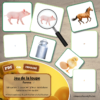 Jeu de la loupe - Ferme - Animaux de la ferme, personnages, lieux, objets, outils, véhicules... - Entrainement à l'utilisation de la loupe pour associer photos et miniatures- Vocabulaire, lexique - cartes à associer aux ombres - document PDF à télécharger et à imprimer ou jeu imprimé - atelier autocorrectif et autonome maternelle - lslf