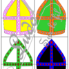 Jeu de puzzles - Mitres de saint Nicolas et couleurs - 2 et 4 pièces - Demi mitres - 85 dessins de 1 à 3 couleurs pour fête la Saint-Nicolas - Association et connaissance des couleurs - Jeu et atelier autocorrectif et autonome - autocorrection au dos - observation - discrimination visuelle - PDF à télécharger et à imprimer ou jeu imprimé - Atelier maternelle Cycle 2 - Vocabulaire - lslf