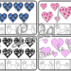 Jeu de cartes à pince de dénombrement de 1 à 15 - Thème Coeurs et Saint Valentin - Coeurs décorés d'illustrations diverses - 30 cartes autocorrectives avec différentes représentations des nombres - constellations du dé, chiffres, doigts de la main, mélangé - compter de 1 à 15 - 120 cartes réparties en 4 niveaux de difficulté - progressif - Autocorrection au dos - Atelier autonome maternelle ou élémentaire - Cycles 1 et 2 - Document PDF à télécharger et imprimer ou jeu imprimé - Motricité fine et pince Pouce-Index avec pinces à linge - ludique - lslf