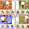 Jeu de cartes à pince - Puzzles - Thème Animaux de la forêt et des campagnes - 76 cartes autocorrectives de différents niveaux - 3 ou 4 propositions de réponses - Niveau 1 : pièces issues de puzzles différents - Niveau 2 : pièces issues du même puzzle - différents niveaux de difficulté - progressif - Autocorrection au dos : point grisé + nom de l'animal - Atelier autonome pré-scolaire, maternelle ou élémentaire - Cycles 1 et 2 - Document PDF à télécharger et imprimer ou jeu imprimé - Motricité fine et pince Pouce-Index avec pinces à linge, observation, discrimination visuelle, logique - ludique - Thème automne, nature, bois - lslf
