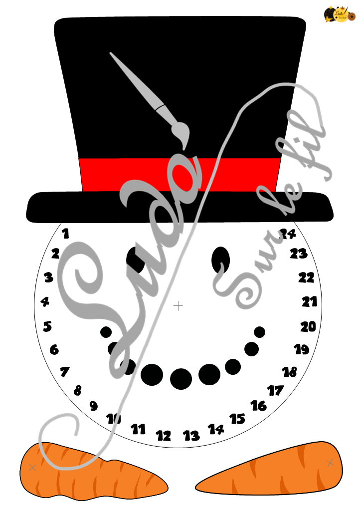 Décompte de l'avent Bonhomme de neige et son nez Carotte - Bricolage rigolo - Calendrier de l'avent pour patienter jusqu'à Noël - Plusieurs versions - Chapeaux différentes ou bonnet de Noël - Messages Dodos, jours, sans ou en anglais - Nombres dans un sens et dans l'autre - Carottes tordues ou droites - Thème Noël, Avent, Hiver, Neige - Document PDF à imprimer et à télécharger gratuitement - Printable Gratuit - Bricolage, Arts visuels maternelle ou élémentaire - Cycle 1, 2 ou 3 - à télécharger et à imprimer - lslf