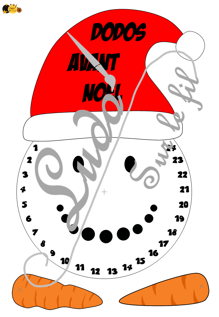 Décompte de l'avent Bonhomme de neige et son nez Carotte - Bricolage rigolo - Calendrier de l'avent pour patienter jusqu'à Noël - Plusieurs versions - Chapeaux différentes ou bonnet de Noël - Messages Dodos, jours, sans ou en anglais - Nombres dans un sens et dans l'autre - Carottes tordues ou droites - Thème Noël, Avent, Hiver, Neige - Document PDF à imprimer et à télécharger gratuitement - Printable Gratuit - Bricolage, Arts visuels maternelle ou élémentaire - Cycle 1, 2 ou 3 - à télécharger et à imprimer - lslf