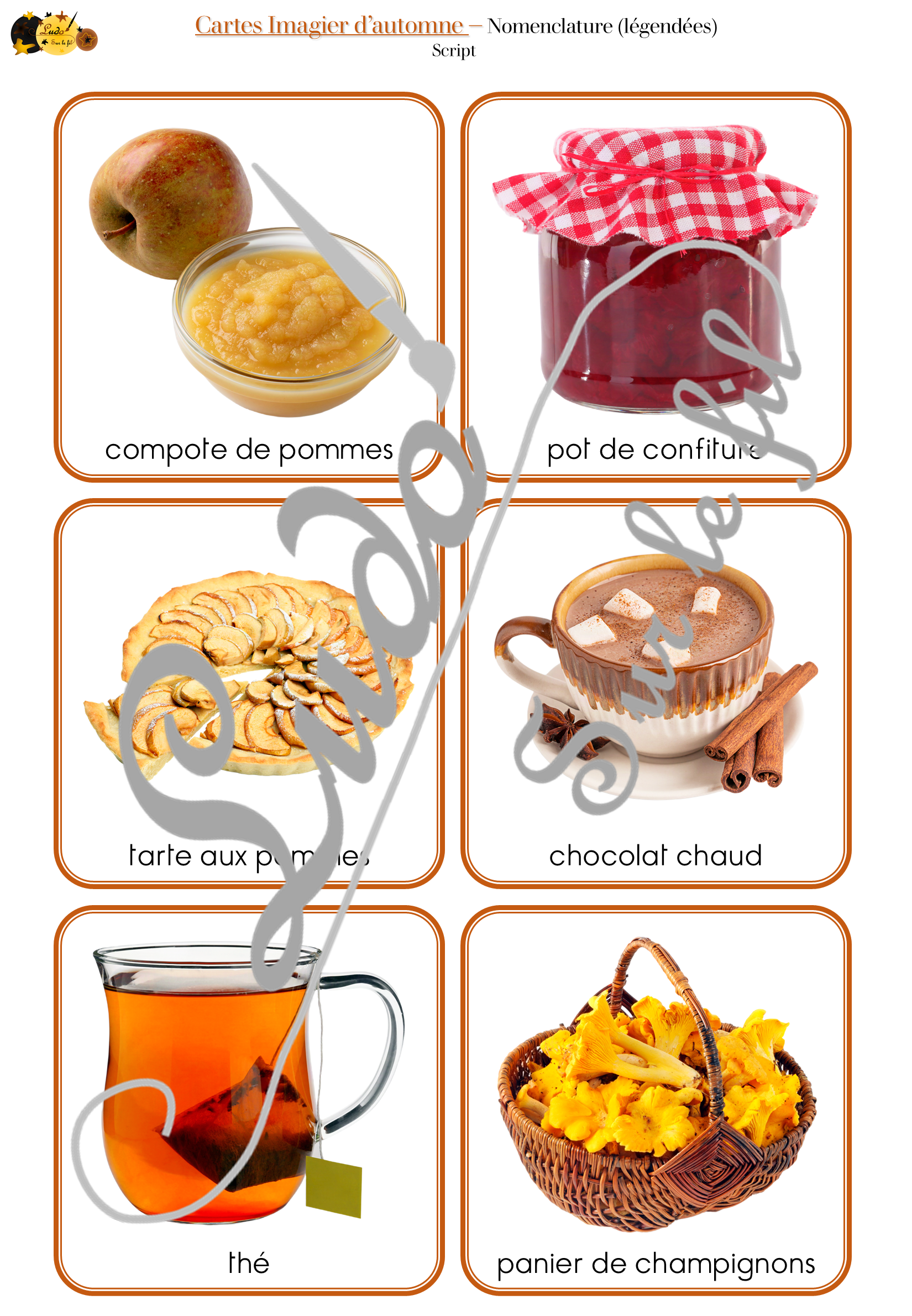 Jeu de cartes type Montessori (classifiées et de nomenclature) - Imagier d'automne - Animaux de la forêt, nature et forêt, aliments, arbres, champignons, objets, météo, vêtements... - Photos sur fond blanc - Autocorrection au dos (noms pour lecteurs, symboles pour non lecteur) - 3 graphies disponibles - Script, majuscule, cursif - Document PDF à télécharger et imprimer ou jeu imprimé - 72 cartes - Tickets de lecture - atelier autocorrectif maternelle élémentaire - Cycle 1 ou 2 - discrimination visuelle, observation, culture générale, lecture de mots, langage oral, lexique - 4 saisons - lslf
